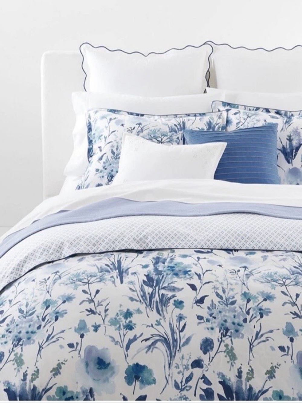 Lauren Ralph Lauren Marguerite Floral 3-Pc. Duvet Cover Set King Blue MSRP $470